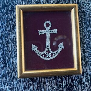 Handmade framed lace anchor